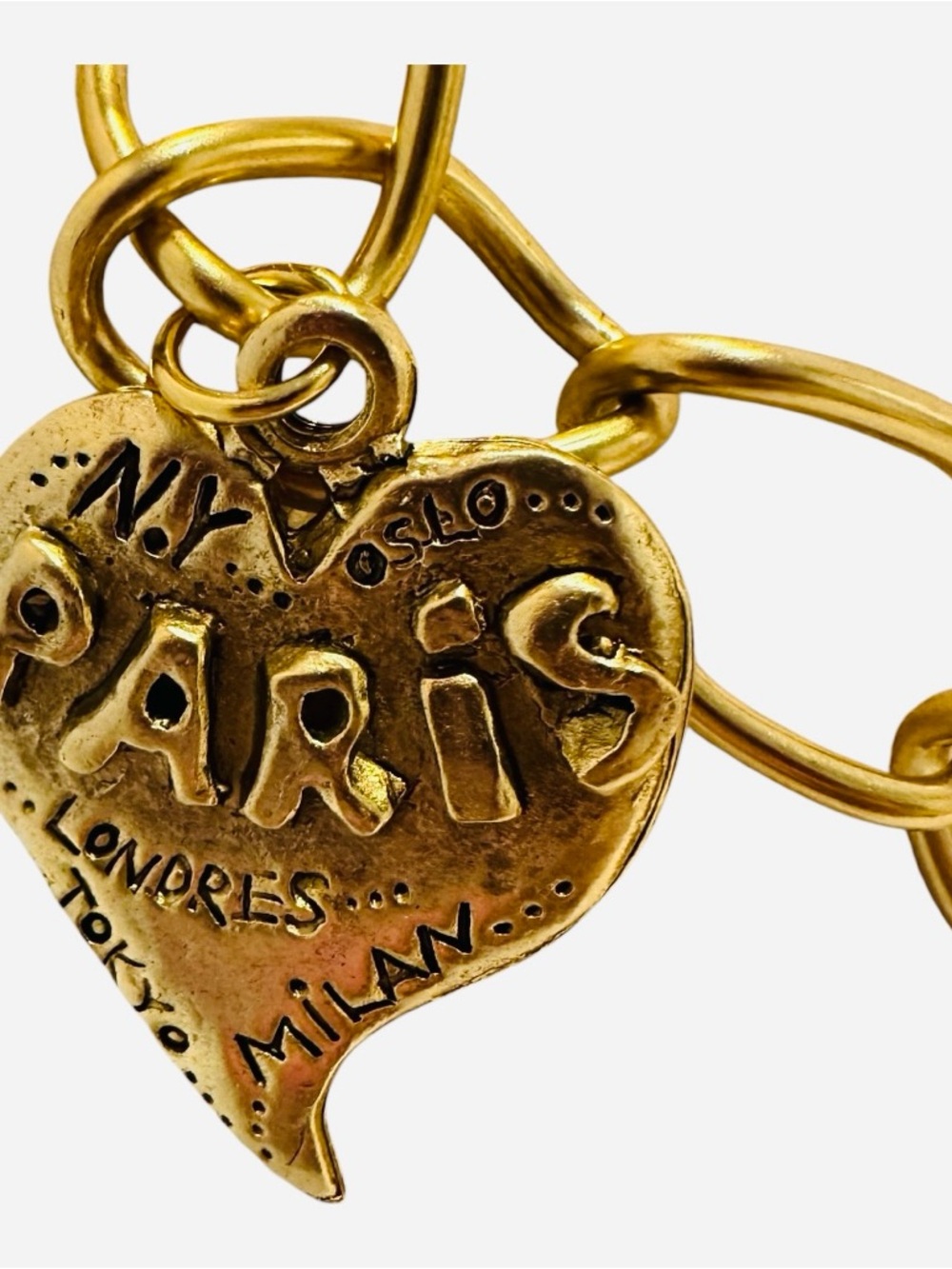 Yochi Gold-Tone Paris Charm Statement Necklace with Number 5 Pendant - Picture 3 of 6